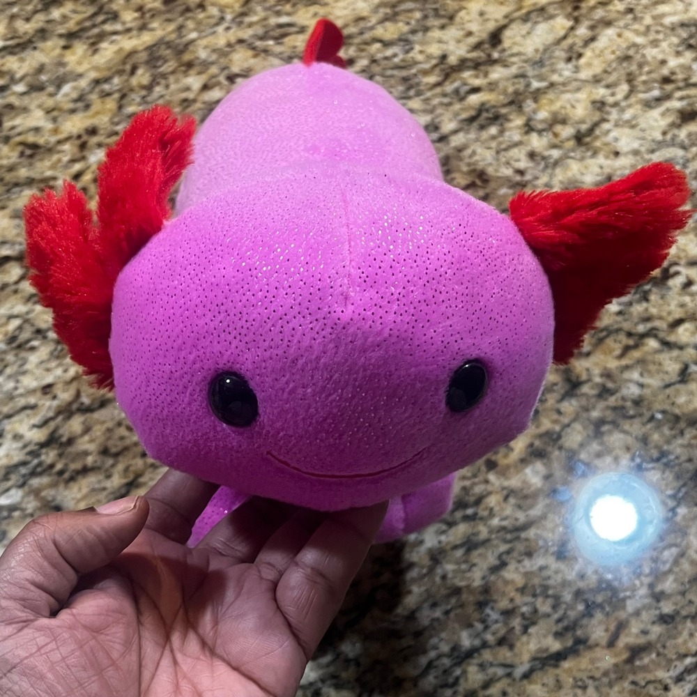 Build-A-Bear Pink Axolotl Plush Stuffed Animal "Love‎ You Alotl" Red Gills 18"